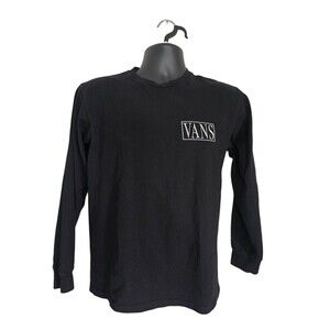 VANS classic fit small black long sleeve flowers OFF THE WALL TEE
